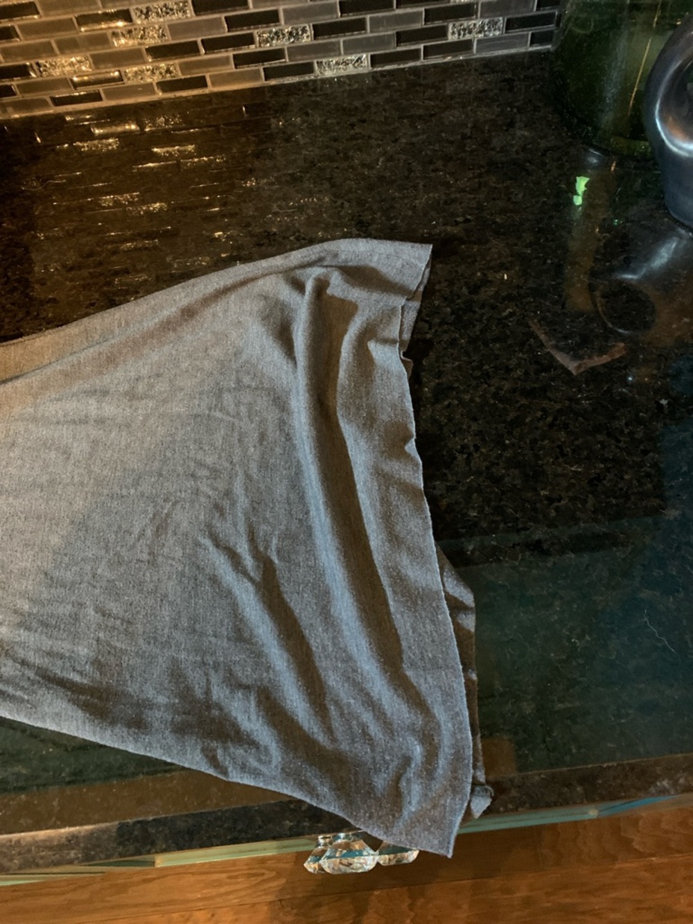 Saint Grace Charcoal Gray Knit Pants with Gold Logo Tag - Picture 3 of 5